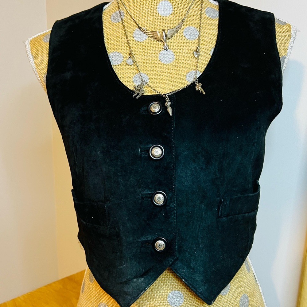 BB Dakota Black Suede Short Vest